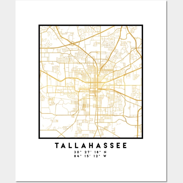 TALLAHASSEE FLORIDA CITY STREET MAP ART Wall Art by deificusArt